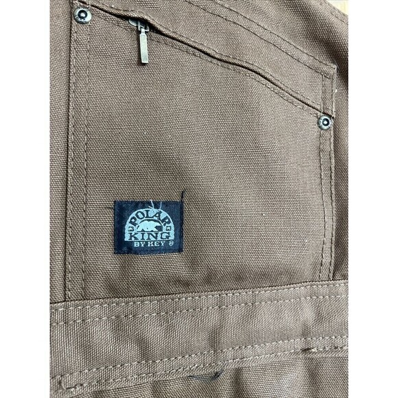 Polar King Brown Insulated Bib Overalls Carpenter Coveralls XLT - Picture 4 of 13